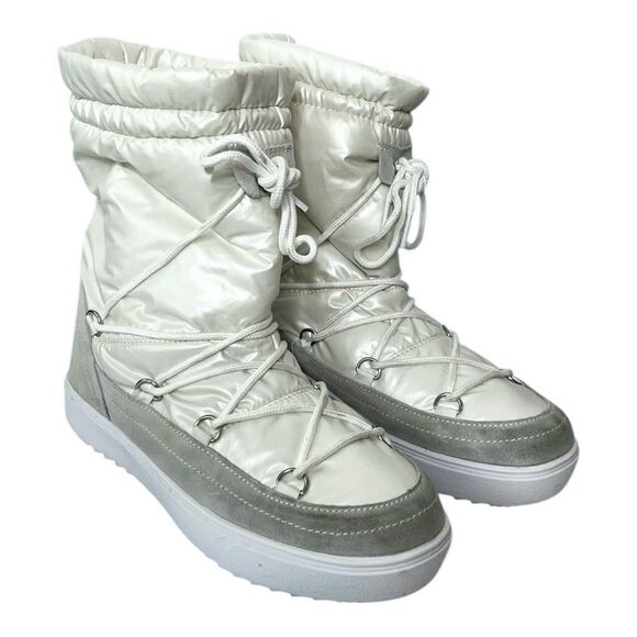 ASOS Glamorous Apres Snow Boots in Silver Women’s Size 40 - Picture 1 of 12